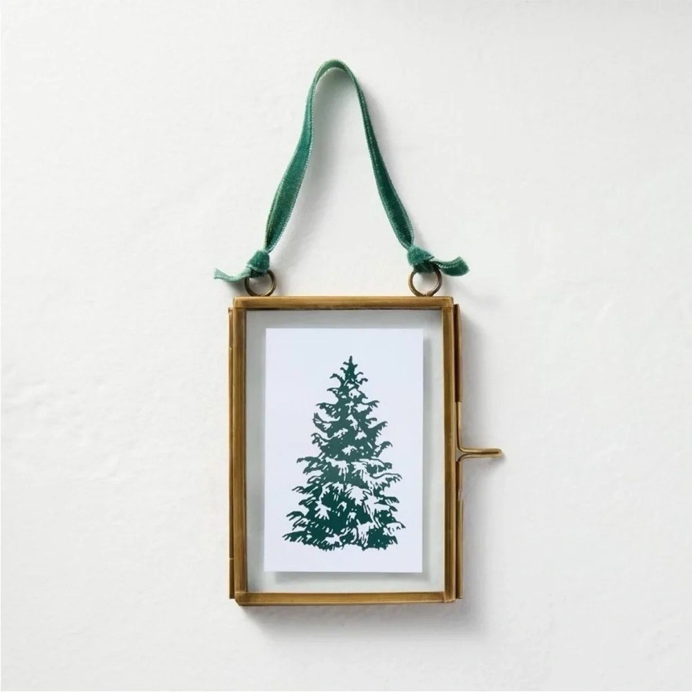 Glass & Brass Portrait Frame Christmas Ornament - Hearth & Hand Magnolia, Target